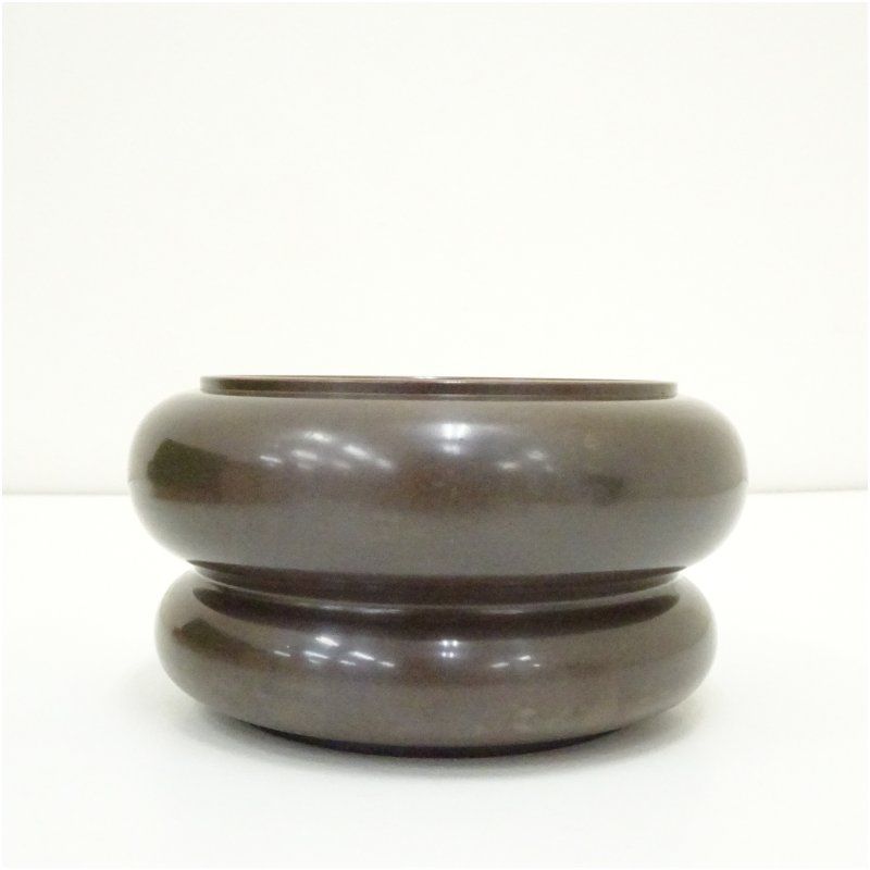 唐銅風炉師 黒瀬宗康造 砂張銅瓢箪建水（共箱） 茶道具 茶道 おしゃれ