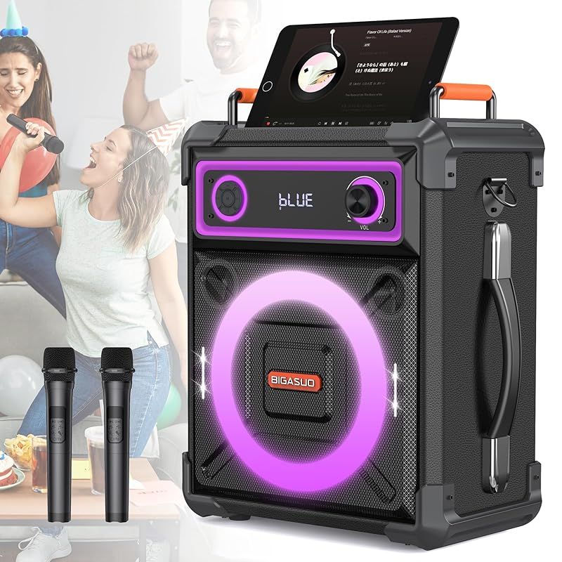 カラオケセット家庭用 BIGASUO ワイヤレスマイク スピーカーセット