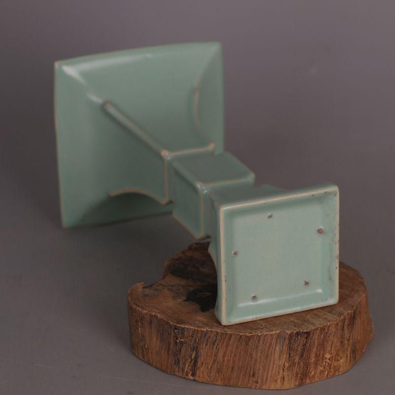 宋汝窯手製青釉支釘双龍尊瓶 景徳鎮 陶磁器 装飾品 現代工芸品 美術品