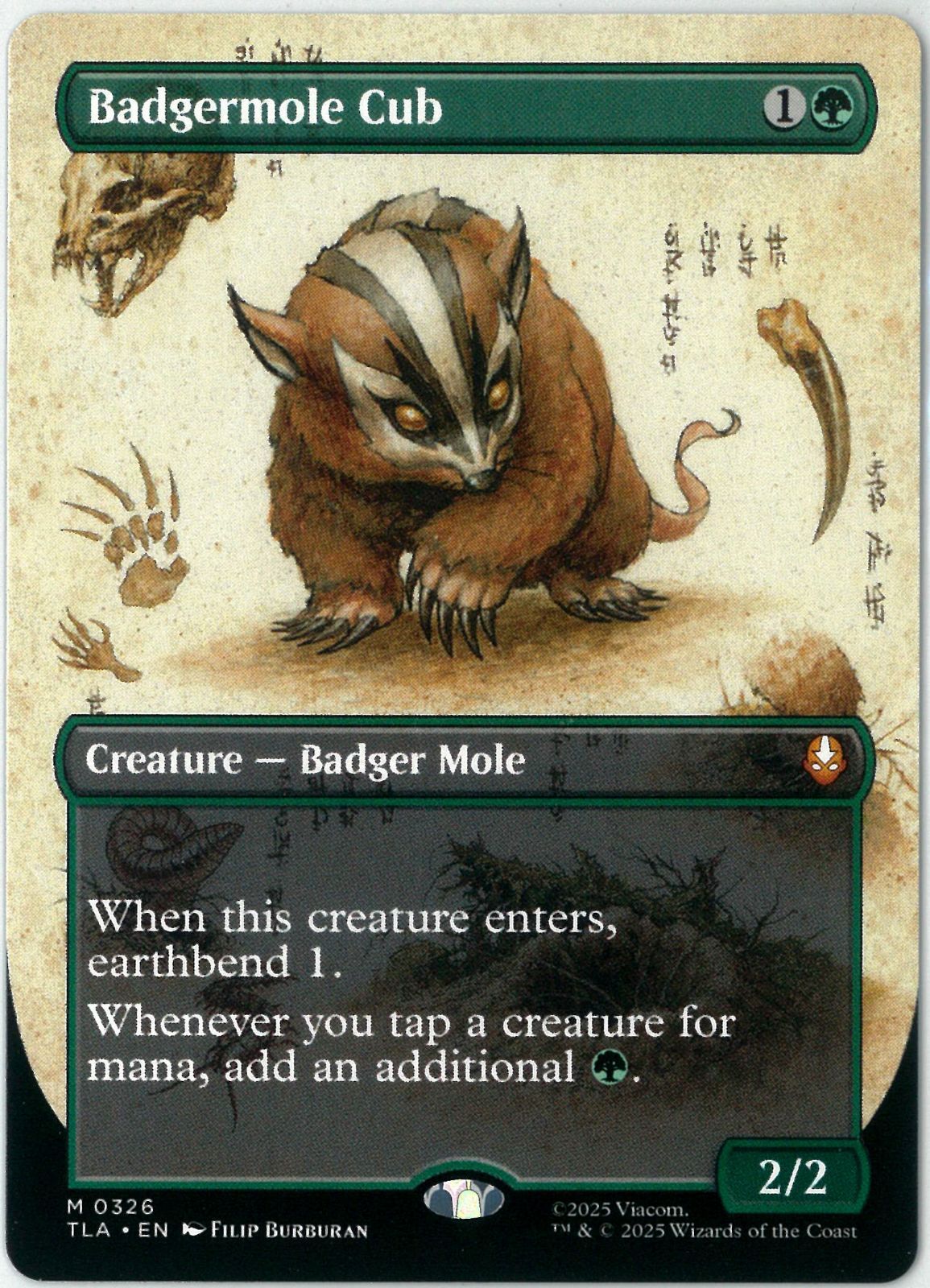 MTG/英語版/アナグマモグラの仔/Badgermole Cub/ボーダーレス/アバター