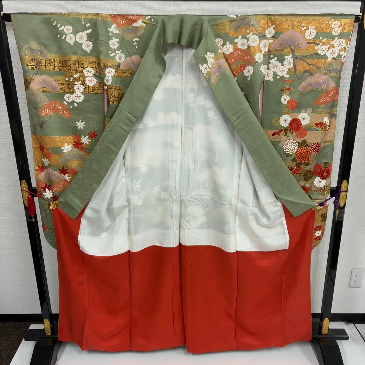 振袖 金駒刺繍 華やかな染め 豪華金彩 正絹 着物 MK-1268 豪華【総絞り】