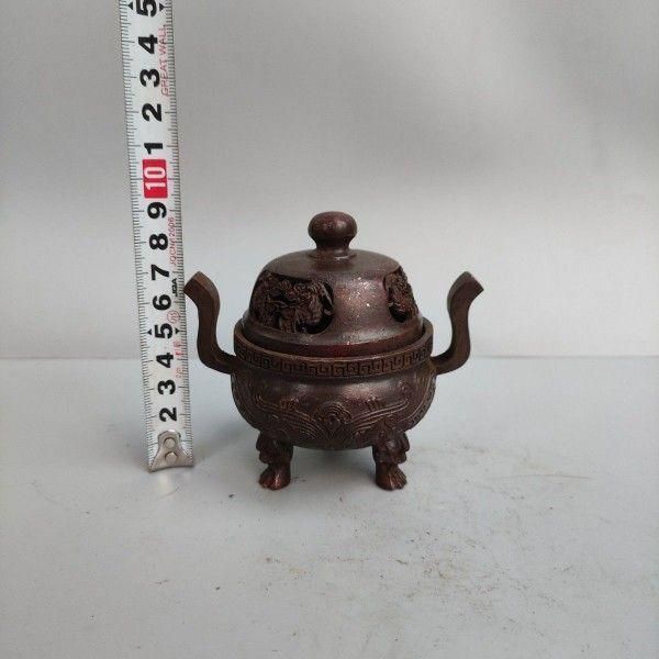 銅製 香炉 獣頭三足香炉 室内 仏堂 茶道 薫炉 工芸品 置物 銅製 香炉