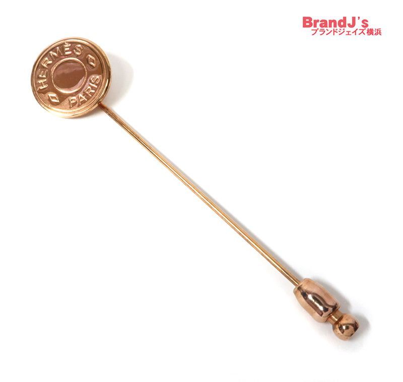 美品 節約 HERMES エルメス ピンブローチ セリエ ゴールドカラー