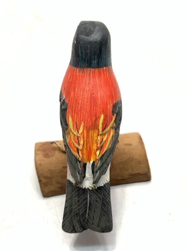 木製 アナホリフクロウ 野鳥彫刻 バードカービング 木彫りの野鳥 木製