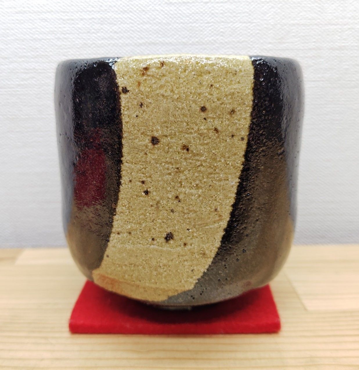 逢絢亭・新品】茶道具 筒茶碗 楽焼 黒楽 寒月の図 セール中 松楽窯