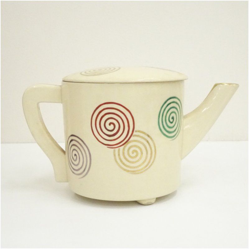 京焼 泉山窯 宝泉造 仁清写 扇面 水次 茶道具 共箱(水