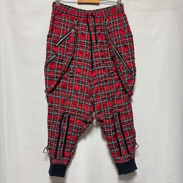 CIVARIZE 赤チェック柄サルエルパンツ 46 CIVARIZE 赤チェック柄