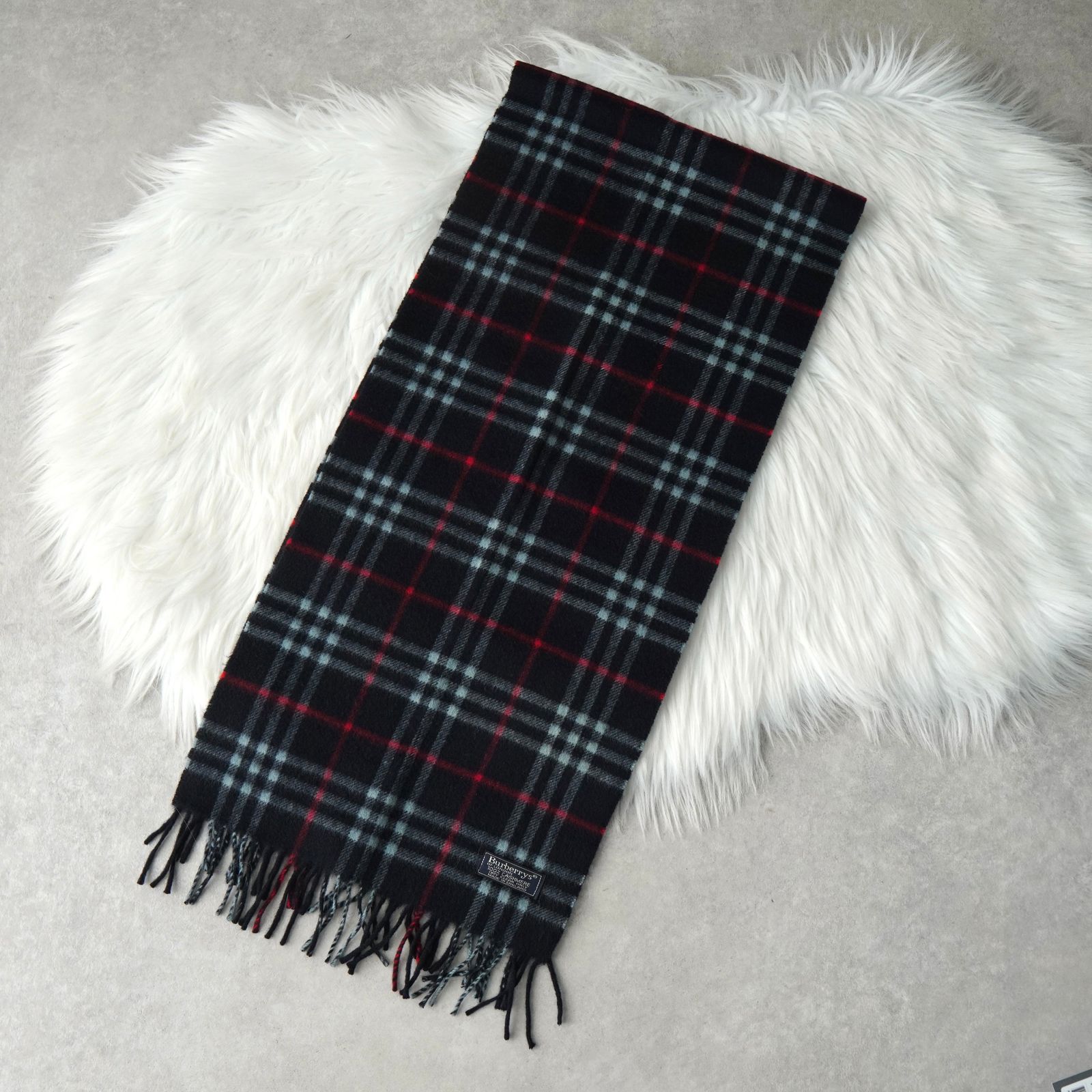 バーバリー ヴィンテージ ノバチェック 小売業者 カシミア100