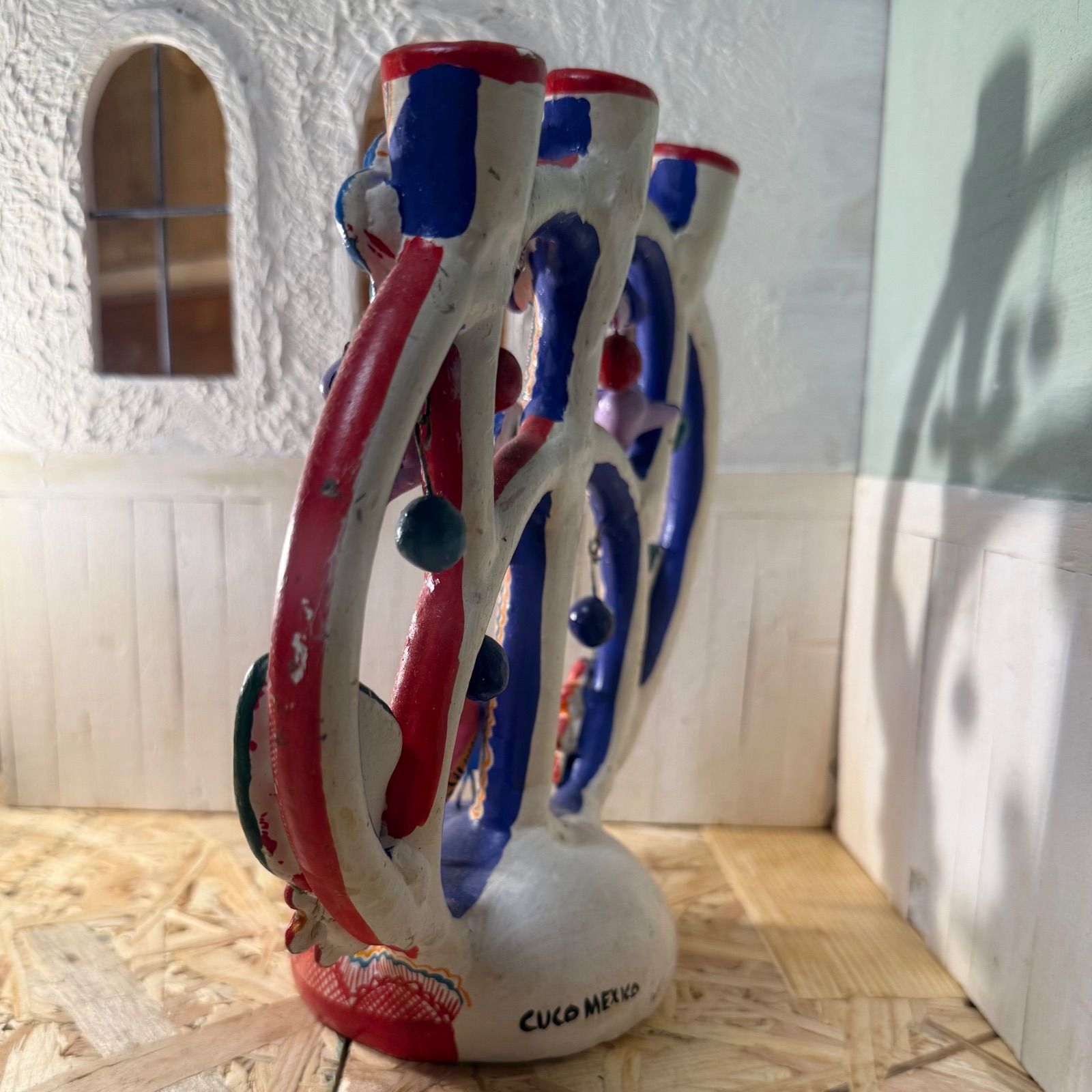 うっとりする色使い♡1970sメキシコ♡生命の樹♡キャンドルホルダー