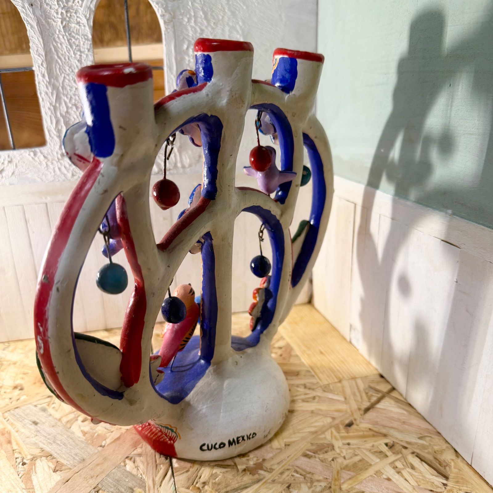 うっとりする色使い♡1970sメキシコ♡生命の樹♡キャンドルホルダー♡燭台