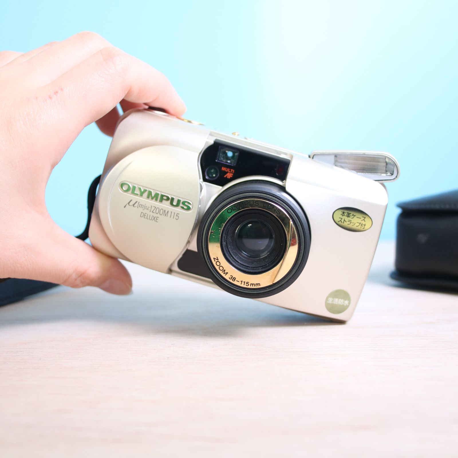 完動品】OLYMPUS μ ZOOM 販売済み 115 DELUXE フィルムカメラ 動作確認