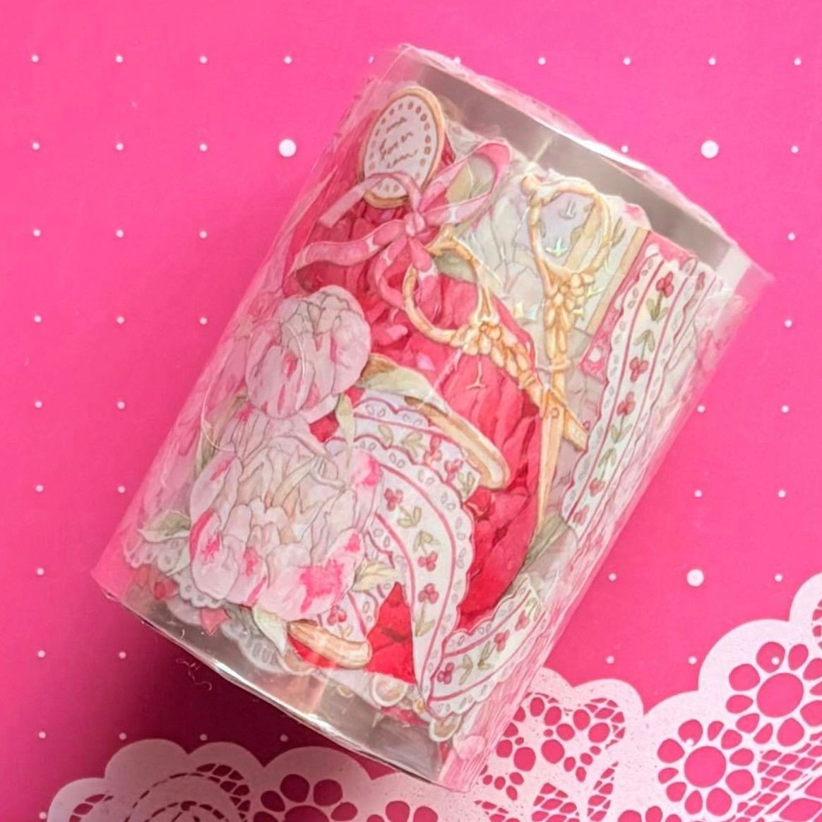 贝壳光 6cm×10m 芬芳织语 海外マスキングテープ 海外マステ 花