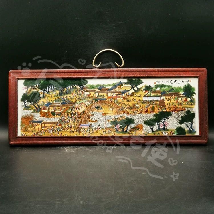 新年ギフト景徳鎮 陶板画百子図 応接間 セール中 書斎 懸掛 装飾品