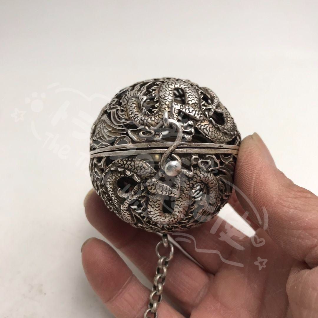 販売 新年ギフト銅 細工 龍鳳花鳥香り球透かし彫り香炉 香道具 装飾品