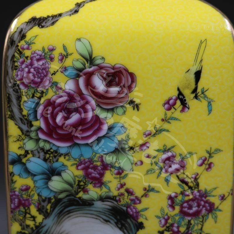 青花粉彩四季四方瓶 景徳鎮 陶磁器 応接間 博古架 装飾品 現代