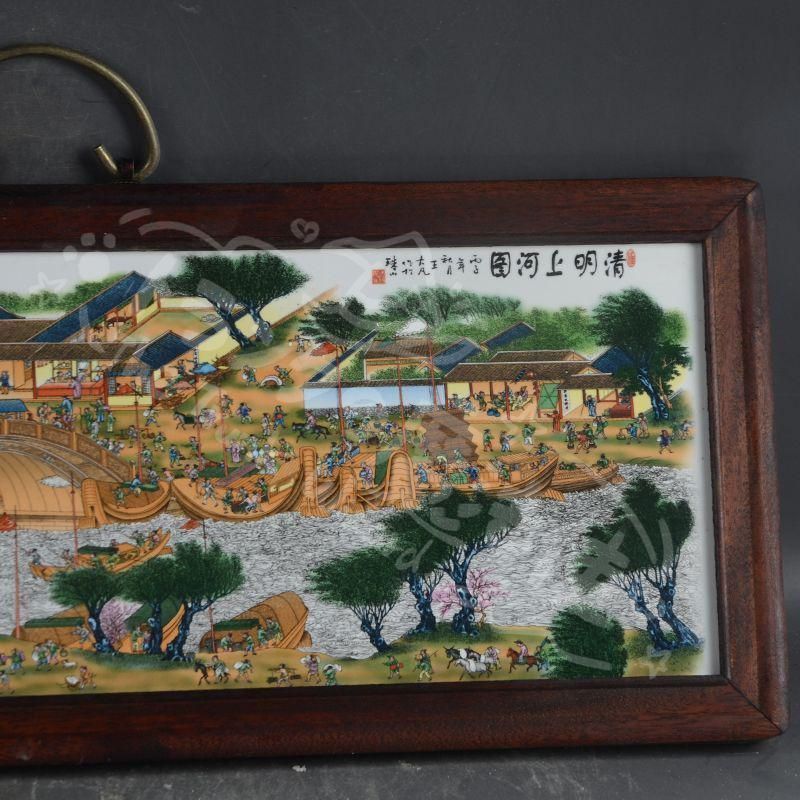 新年ギフト景徳鎮 陶板画百子図 応接間 セール中 書斎 懸掛 装飾品