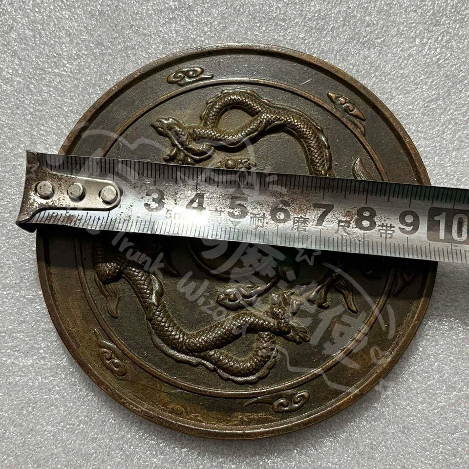 銅製 九龍戯珠 銅鏡 圧腰鏡 九龍護身鏡 婚儀円鏡 置物 銅製 九龍戯珠