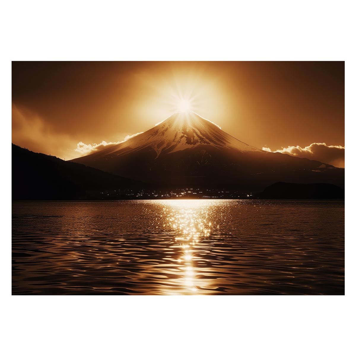 B2サイズ（約51x73cm）】【lh-poster-4183】和風 金の富士 金運