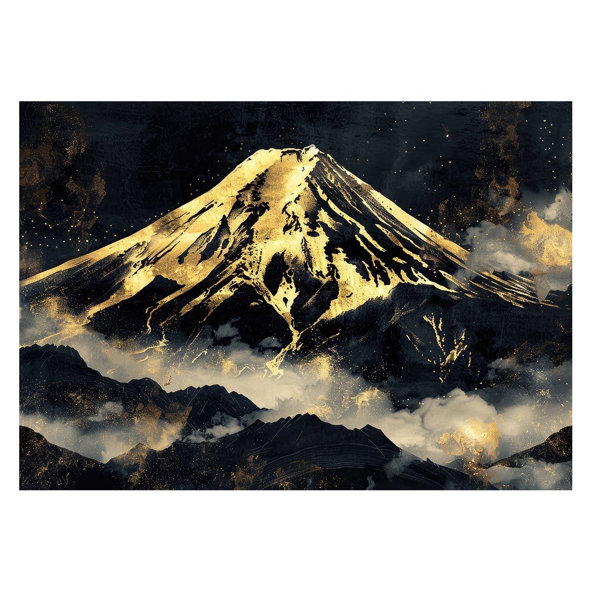 B2サイズ（約51x73cm）】【lh-poster-4157】和風 金の富士 ショップ 金