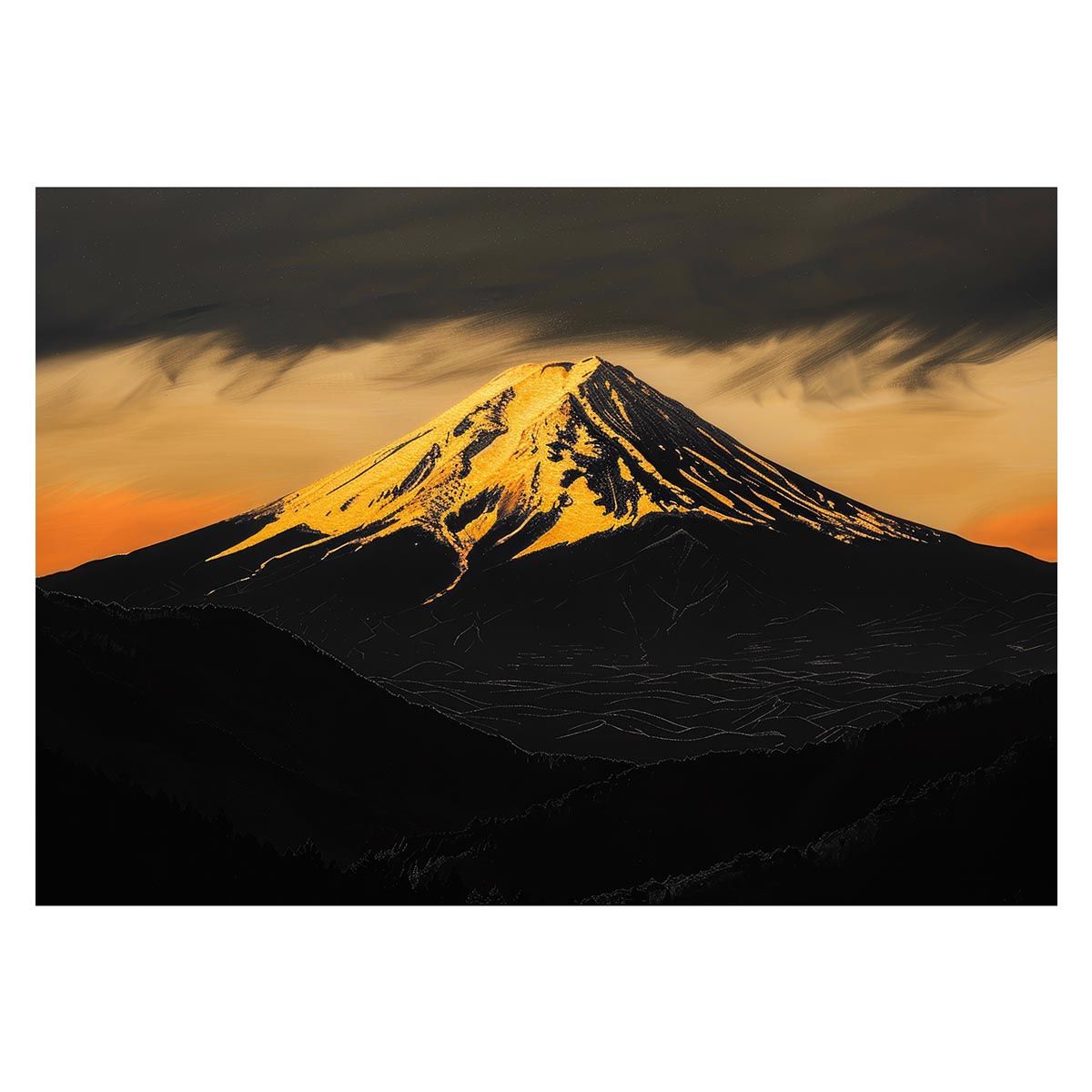 B1サイズ（約73x103cm）】【lh-poster-4110】和風 金の富士 金運