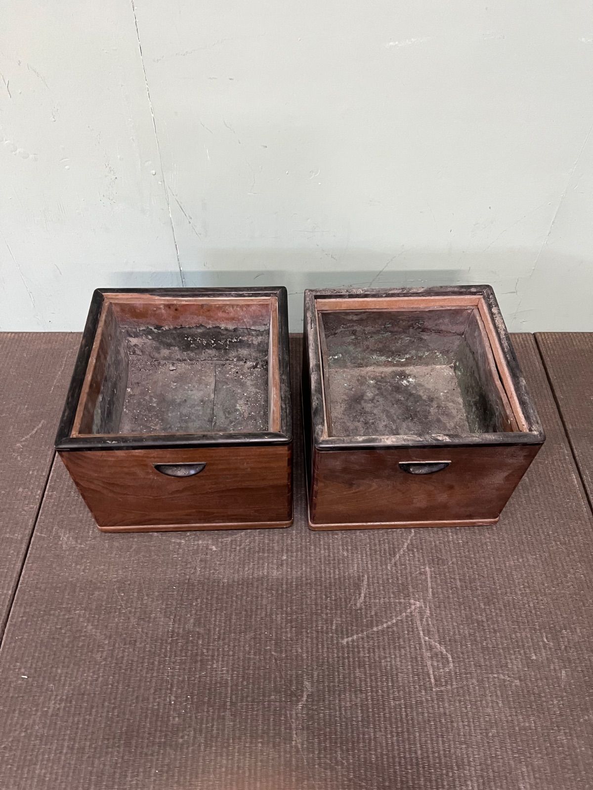 ⭐︎ 昭和 レトロ 木製 火鉢 2個 2024 セット 古民家 古民具 古道具 当時物