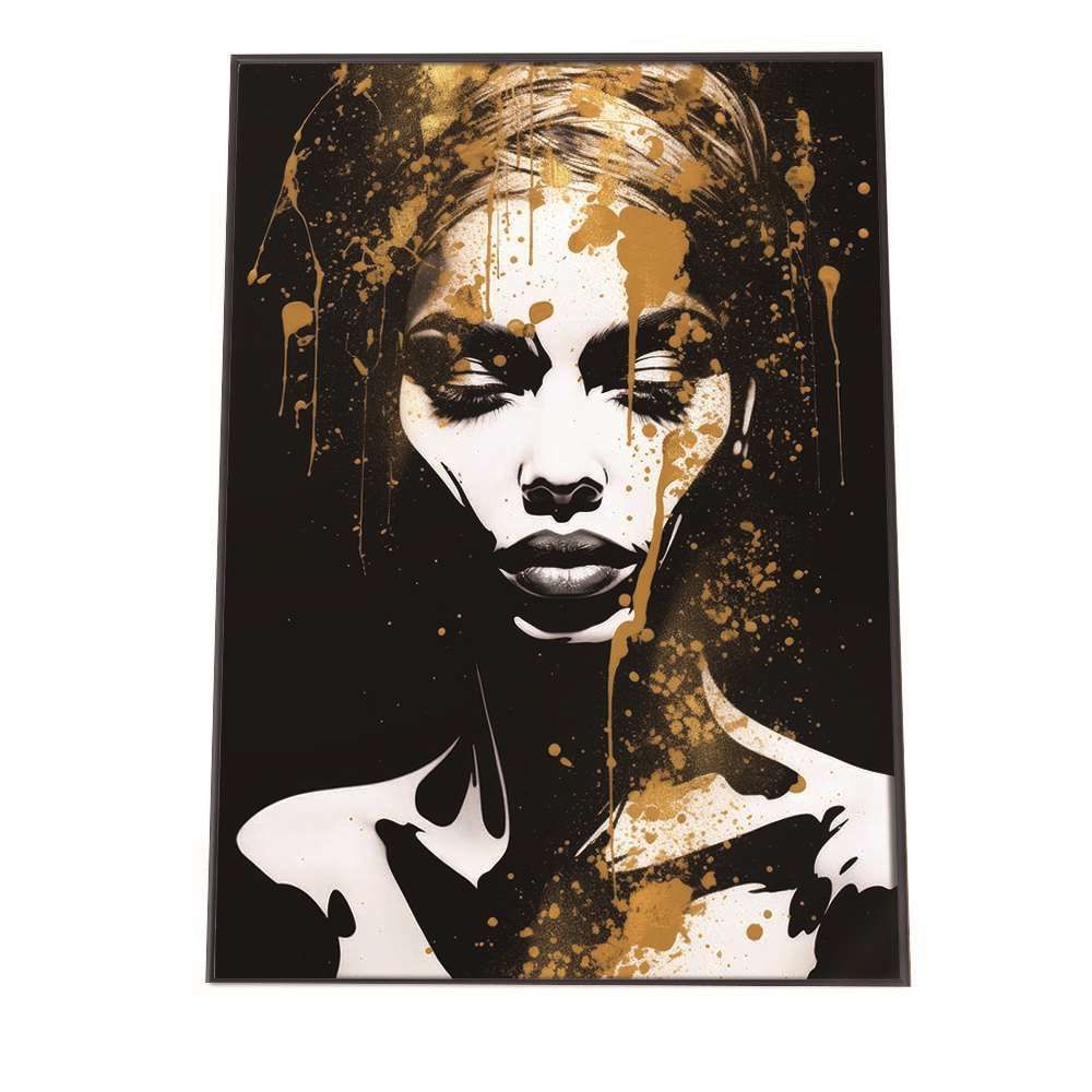 現代アート】絵画 女性シルエットポスター BIG SIZE ゴールドフレーム
