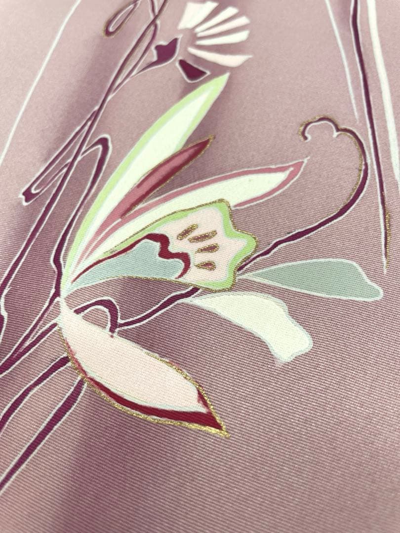 ファッション 付け下げ 手描 金彩 落款入 正絹 反物 T9159 付け下げ