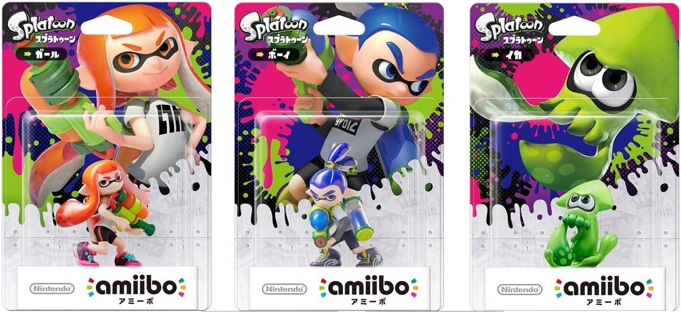 スプラトゥーン アミーボ ボーイ、ガール、イカ 3点セット スプラ