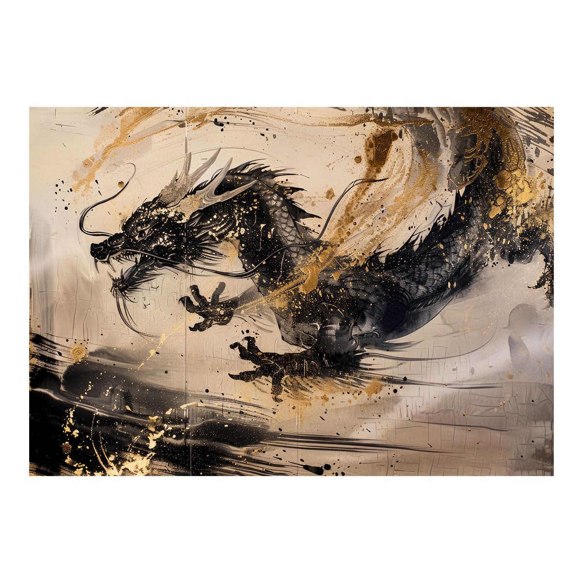 B2サイズ（約51x73cm）】【lh-poster-3533】【フレーム付き】開運 金色