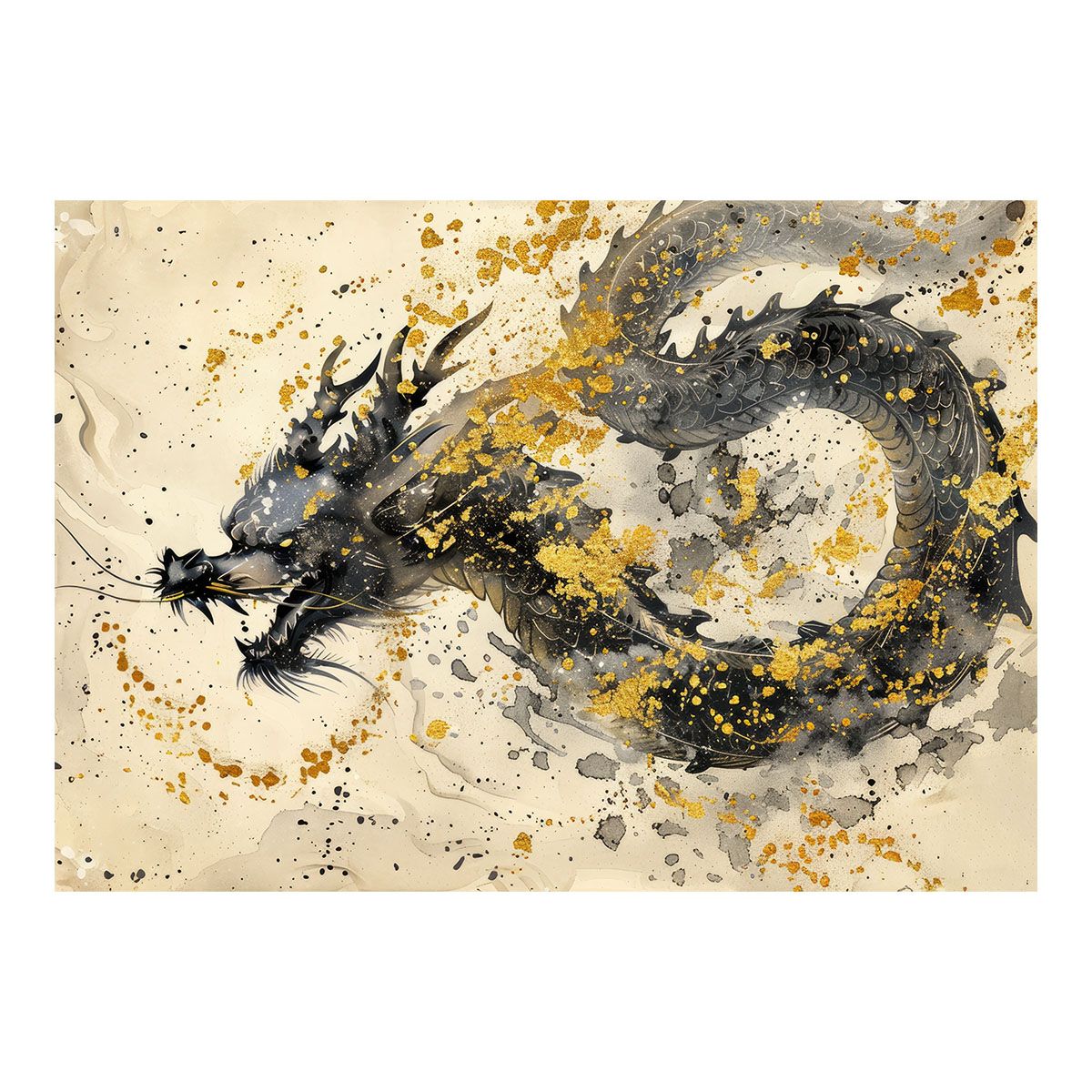 B2サイズ（約51x73cm）】【lh-poster-3558】【フレーム付き】開運 金色