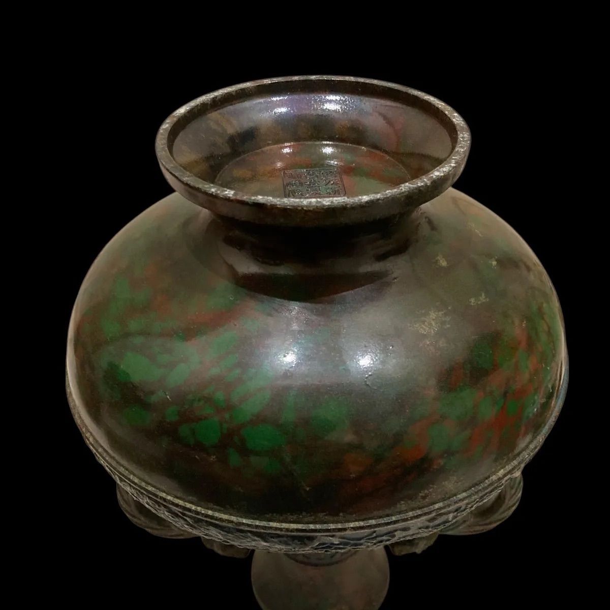 特殊新 合金製 瑞峰 漆器 花瓶孔雀模様 壺 花瓶 置物 晴峰型 寿孔雀