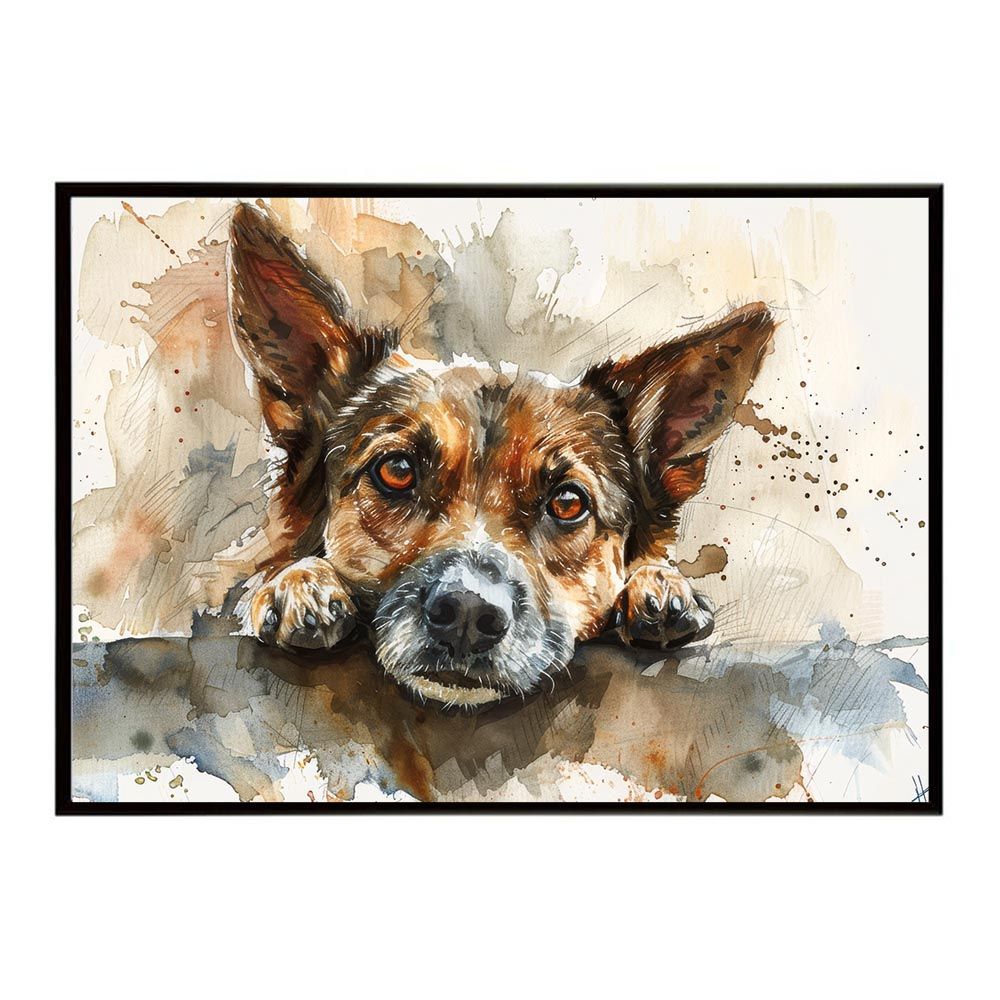 B1サイズ（約73x103cm）】【lh-poster-7572】犬 ドッグ 愛犬 水彩画