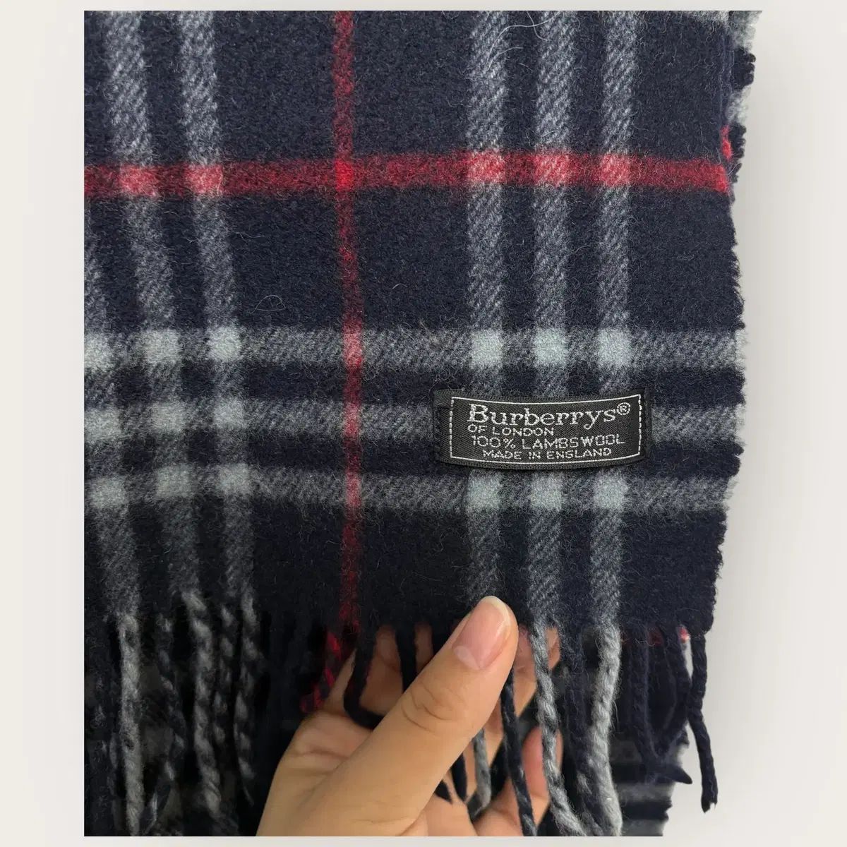 BURBERRY バーバリー ネイビー ノヴァチェック ラムウール マフラー