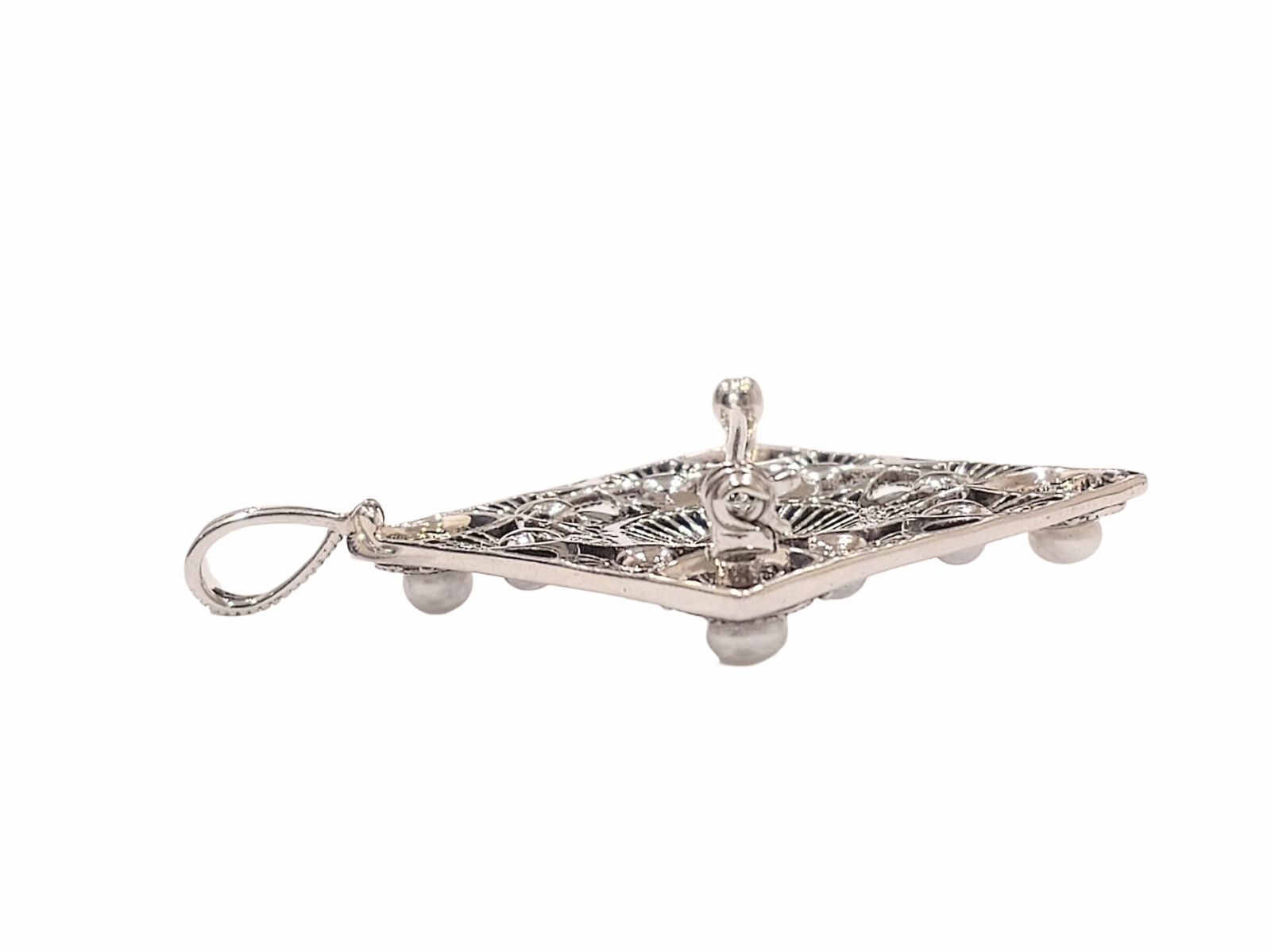 碌山 925 トルコ石 シードパール マーカサイト ブローチ ペンダント