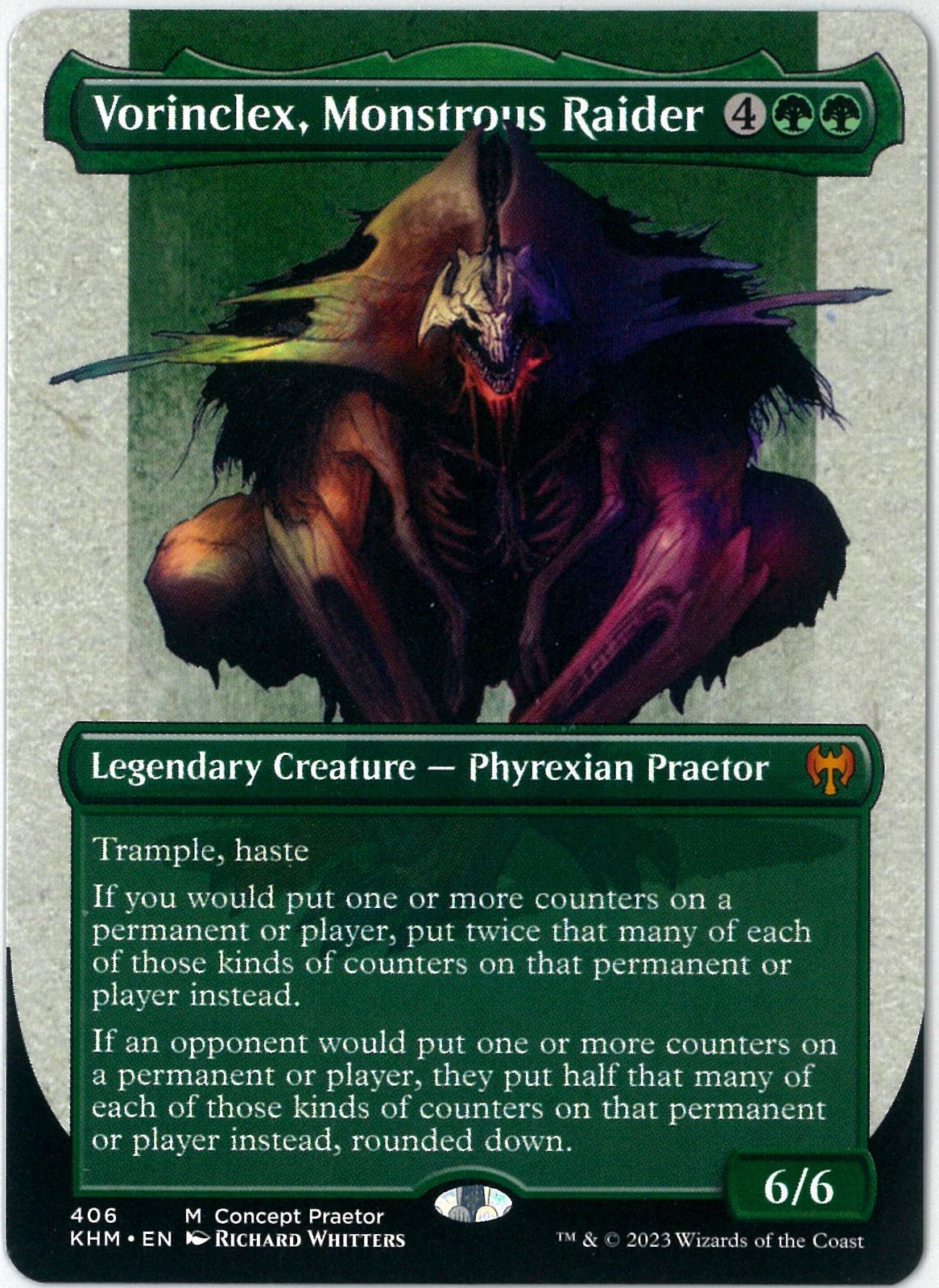 foil】ファイレクシア語 巨怪な略奪者、ヴォリンクレックス FOIL MTG