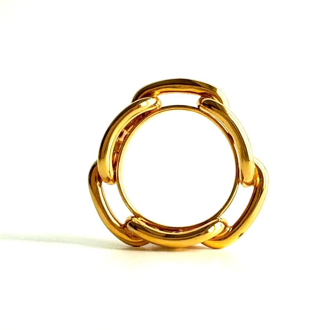 エルメス スカーフリングルガテ シェーヌダンクル 2024 ゴールド