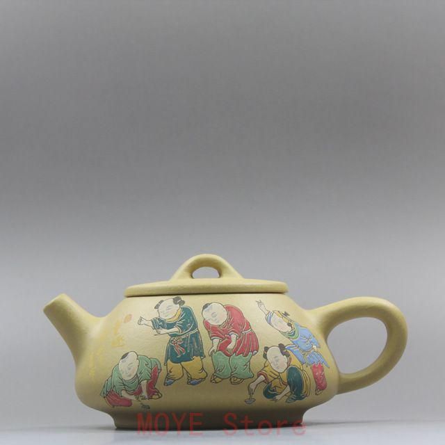 紫砂壷 泥絵景舟石瓢壺 急須 煎茶道具 オファー 工芸品 美術品