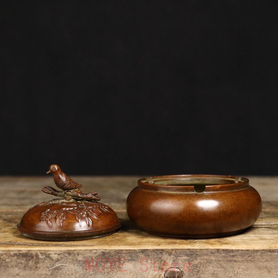 蘇工 純銅 カササギ 香炉 灰皿 装飾品 工芸品 美術品 置物gy1216 購入