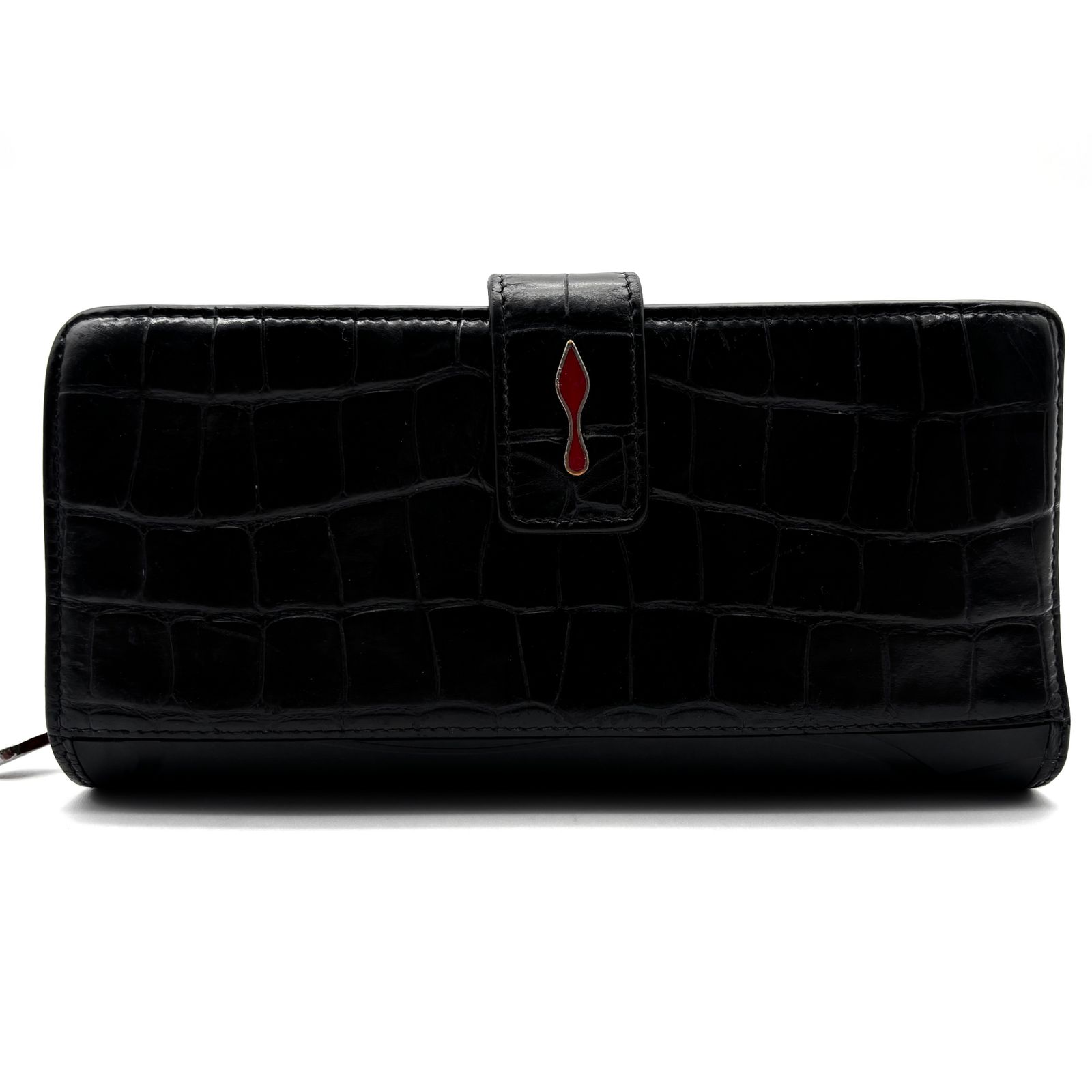 極美品 希少✨クリスチャンルブタン パロマ クロコ 二つ折り財布