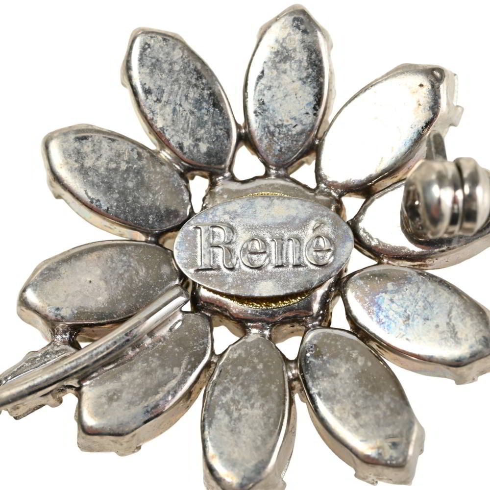Rene フラワー モチーフ 人気 ラインストーン ブローチ Rene´/ルネ