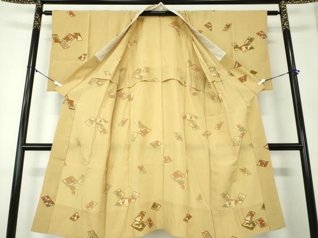 平和屋着物○上質な長襦袢 無双仕立て 花札 金彩 正絹 逸品 DABA1603ps