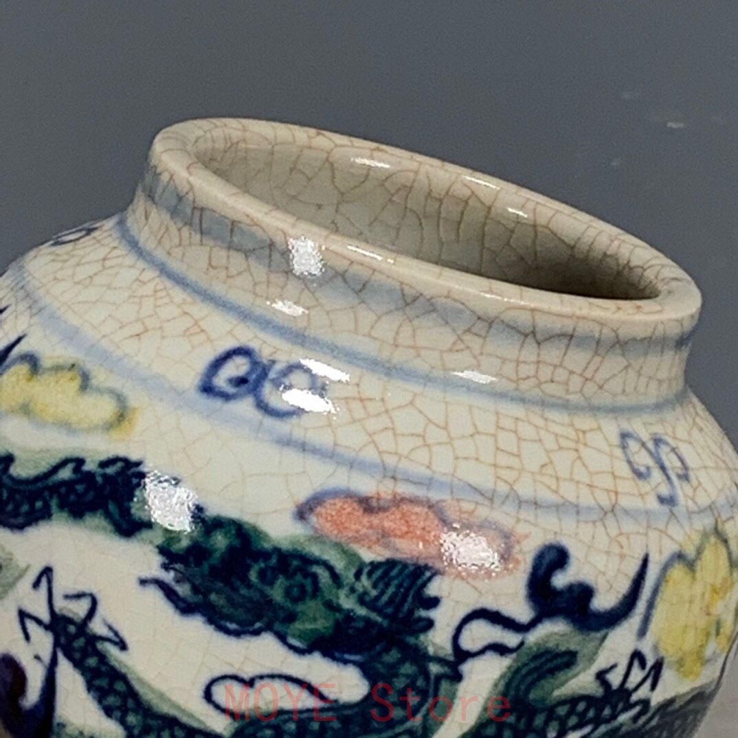明成化青花嬰戯紋天字缶 景徳鎮 陶磁器 装飾品 現代工芸品 美術品 置物