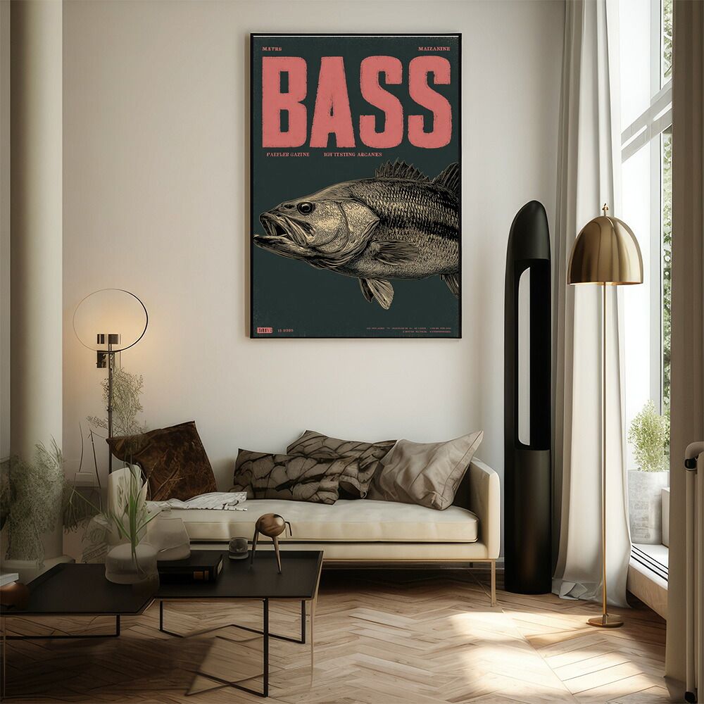 B2サイズ（約51x73cm）】【lm-poster-5036】【フレーム付き】BASS