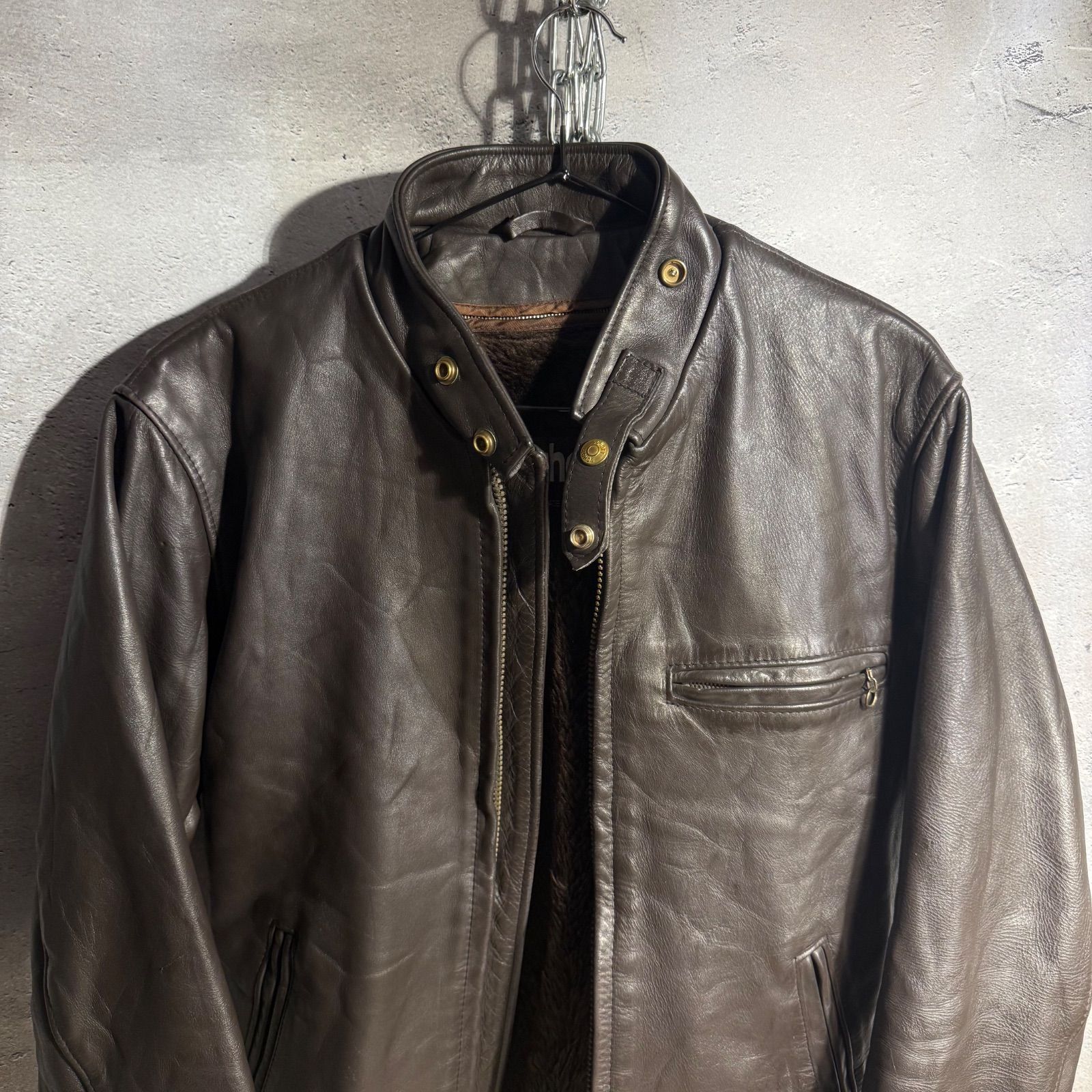 Schott レザージャケット 36 ダークブラウン USA製 本革 - メルカリ