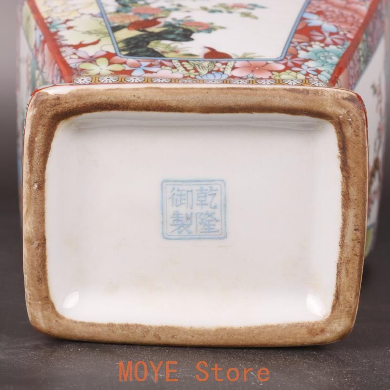 清乾隆蒔金琺瑯彩花鳥磁器王瓶 景徳鎮 陶磁器 装飾品 工芸品 美術品