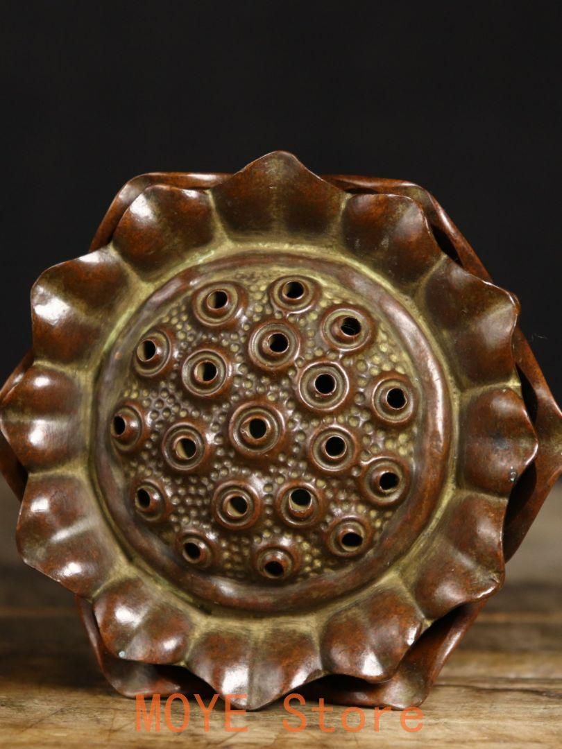 銅 細工 蓮華香炉 ショップ 茶道具 香道具 装飾品 工芸品 美術品 置物