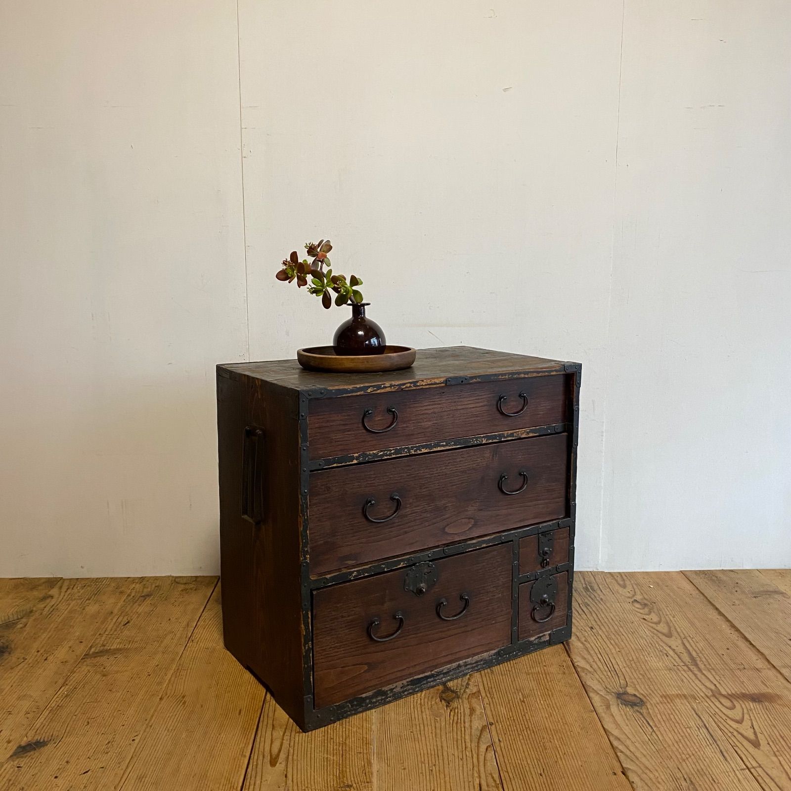 アンティーク 和箪笥 小箪笥 3段 引き出し 古家具 古道具 時代箪笥