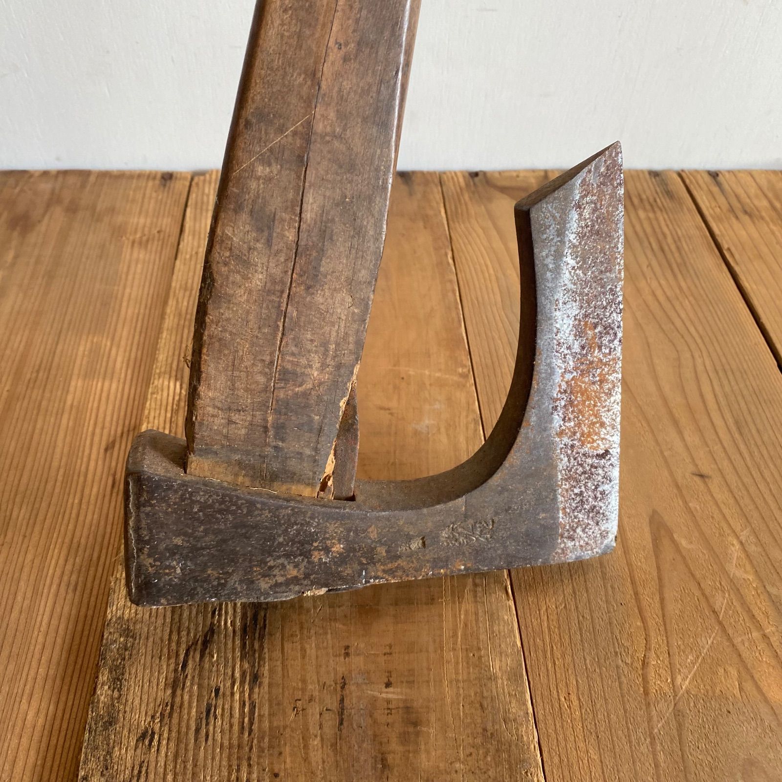 銘有り】鉞 斧 古民具 骨董 古物 約2.3kg 最終値 銘有り】鉞 斧 古民具
