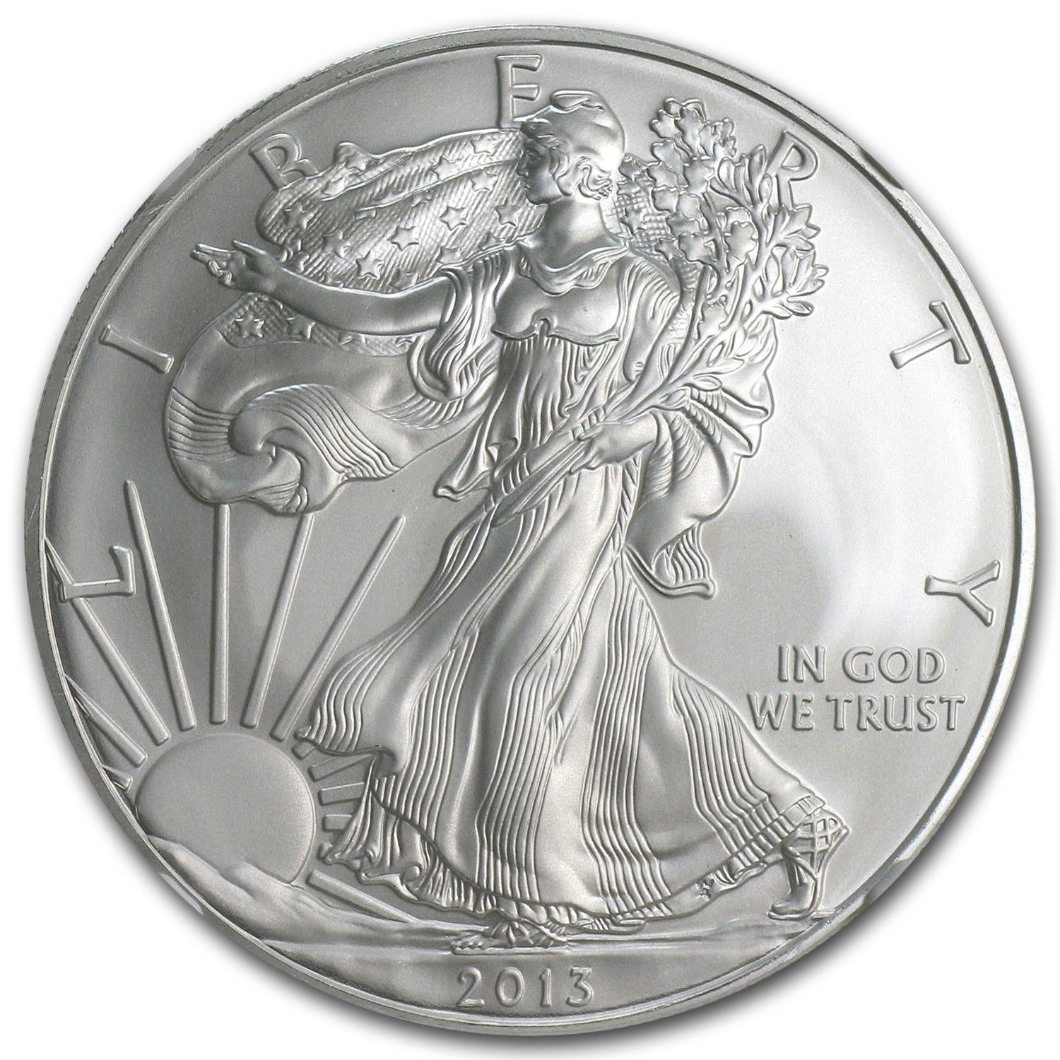 MS70)アメリカ合衆国 シルバー イーグル銀貨 2013 S サイン入り MS70