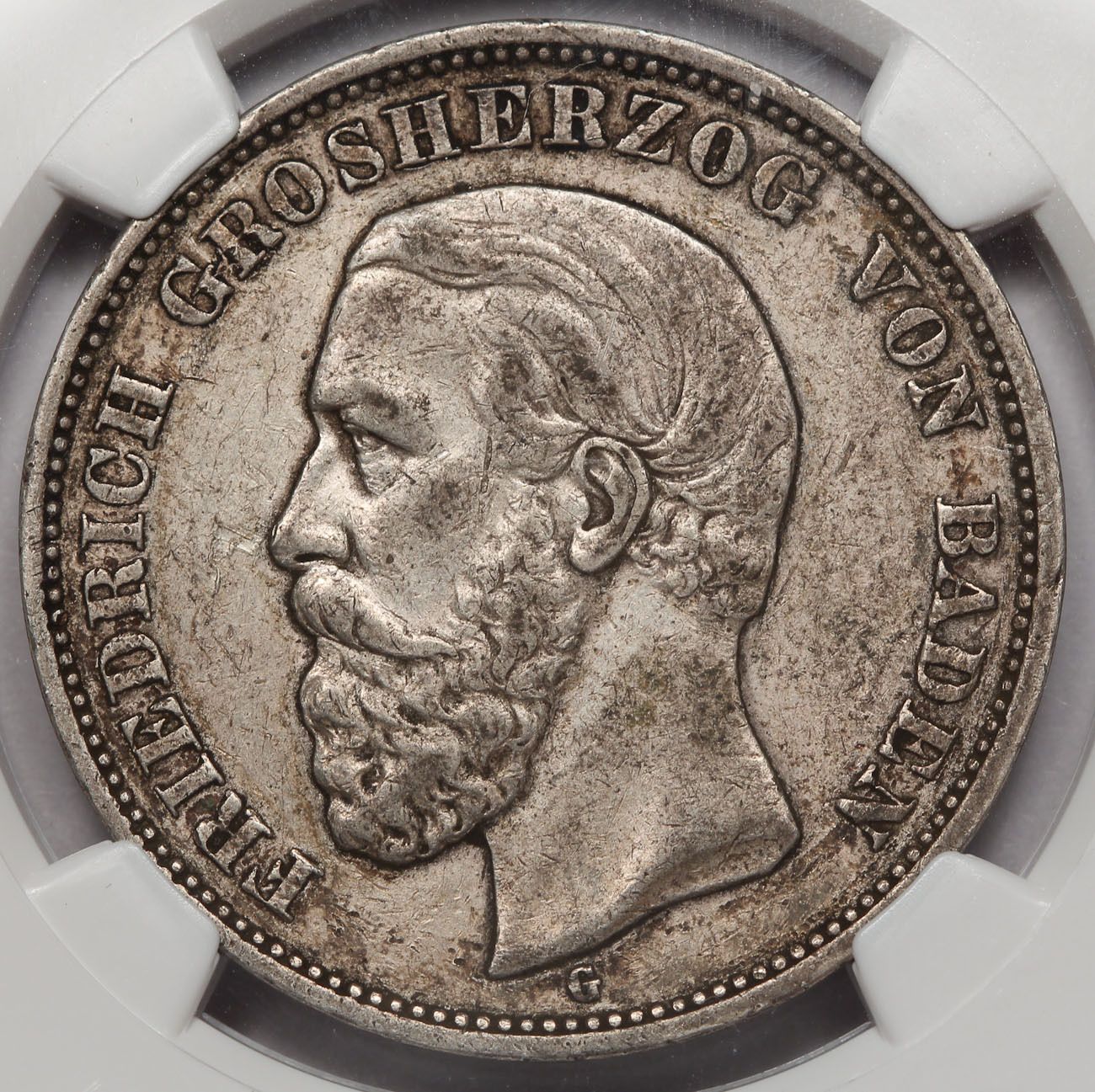 招*@様 1913年Gドイツ バーデン大公国. 5マルク銀貨 フリードリッヒ2世